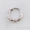 HAMMERED RIM TEXTURE 316L SURGICAL STEEL SEPTUM HINGED SEGMENT RING